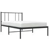 vidaXL Metal Bed Frame without Mattress with Headboard Black 100x190cm