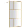 vidaXL Walk-in Shower Wall with Clear ESG Glass Gold 100x195 cm