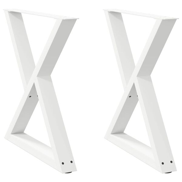 vidaXL Dining Table Legs 2 pcs White 70x(72-73.3) cm Steel