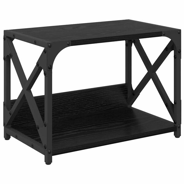 vidaXL Printer Stand Black Oak 44 x 26 x 31.5 cm Engineered Wood