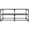 vidaXL Coffee Table with Black Glass Top 98.5x50x45 cm Steel