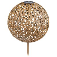 HI LED Solar Garden Ball Light 28.5 cm Metal Brown