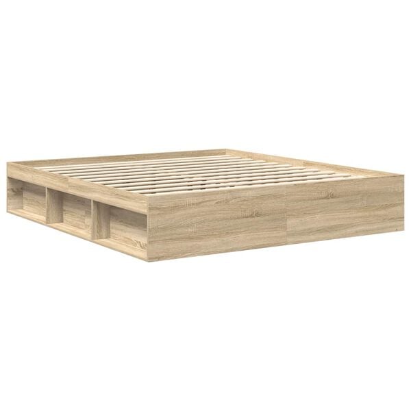vidaXL Bed Frame without Mattress Sonoma Oak 180x200 cm Super King Super King Size