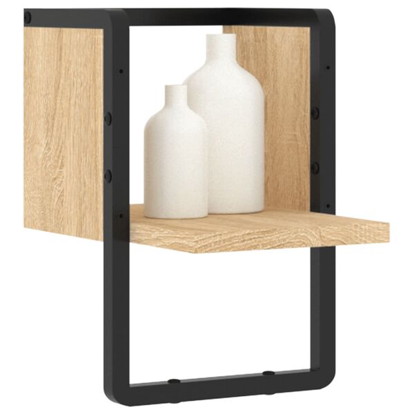 vidaXL Wall Shelf with Bar Sonoma Oak 20x25x30 cm