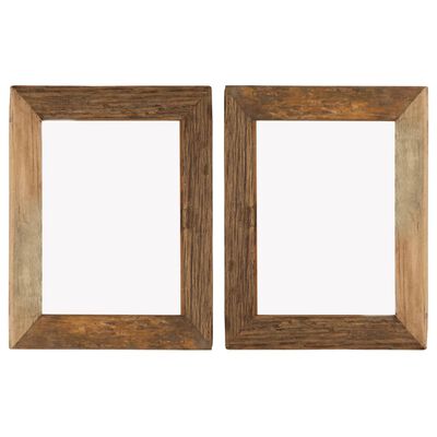 vidaXL Photo Frames 2 pcs 34x40 cm Solid Reclaimed Wood and Glass