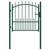vidaXL Fence Gate Emmen with Spikes Steel 104x97 cm Green