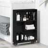 vidaXL Narrow Storage Trolley Black oak 48 x 13 x 68 cm
