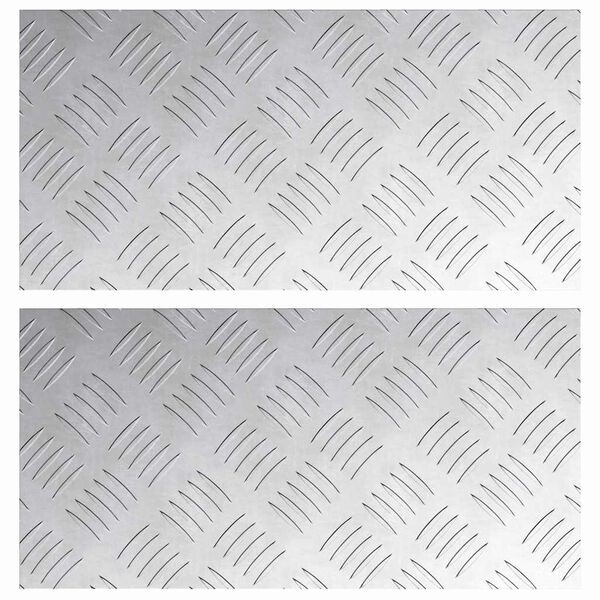 vidaXL Stair Tread Rectangular 2 pcs Silver 40 x 20 cm Aluminium