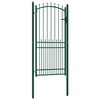 vidaXL Fence Gate with Spikes Steel 100x200 cm Green