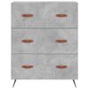 vidaXL Highboard Concrete Grey 69.5x34x180 cm Engineered Wood