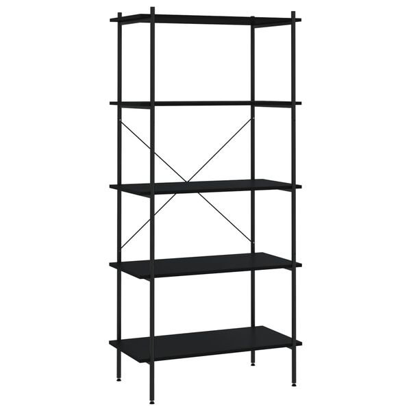 vidaXL 5-Tier Shelving Unit Black 80x40x163 cm