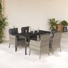 vidaXL 5 Piece Garden Dining Set with Cushions Light Grey Poly Rattan