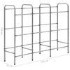 vidaXL Storage Shelf for 9 Crates Silver 145x33x116 cm Steel