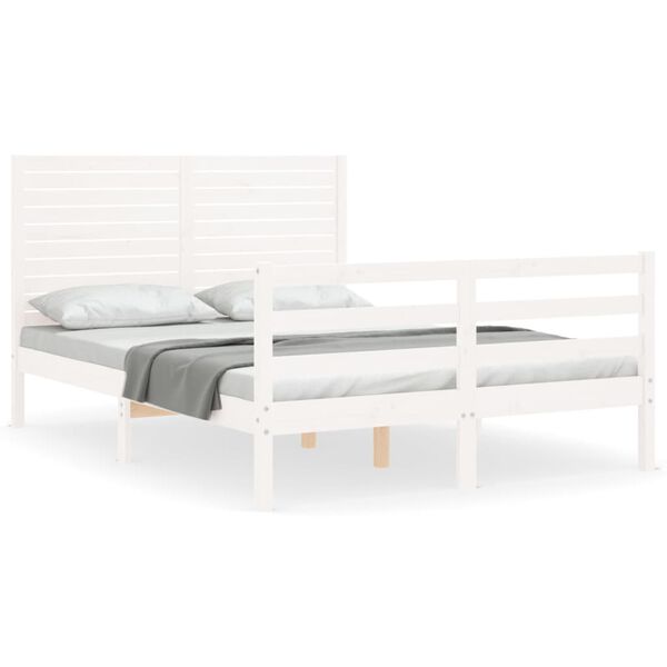 vidaXL Bed Frame without Mattress White 120x200 cm Solid Wood
