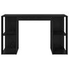 vidaXL Desk with Shelf Black Oak 130 x 50.5 x 75 cm Engineered Wood