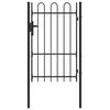 vidaXL Fence Gate with Lock Grey 103 x 200 cm Powder-Coated Steel