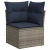 vidaXL 7 Piece Garden Sofa Set with Cushions Black Poly Rattan Acacia