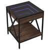 vidaXL Bedside Table with Infinity LED Brown Oak 40x40x49 cm