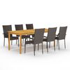 vidaXL 7 Piece Garden Dining Set Brown