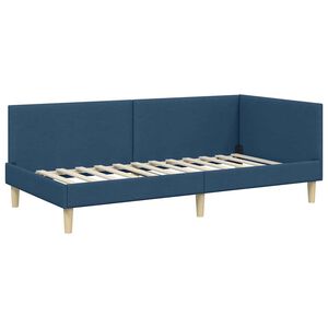 vidaXL Corner Bed Frame with Headboard Blue 80 cm x 200 cm Velvet