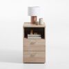 FMD Bedside Cabinet with 2 Drawers and Open Shelf Oak