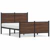 vidaXL Metal Bed Frame without Mattress Brown Oak 137x190 cm
