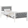 vidaXL Bed Frame with Headboard Light Grey 90 x 200 cm Solid Pine Wood