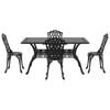 vidaXL Garden Dining Set 5 pcs Black Aluminium