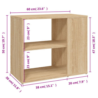 vidaXL Side Cabinet Sonoma Oak 60x30x50 cm Engineered Wood