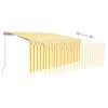 vidaXL Manual Retractable Awning with Blind 3.5x2.5m Yellow&White