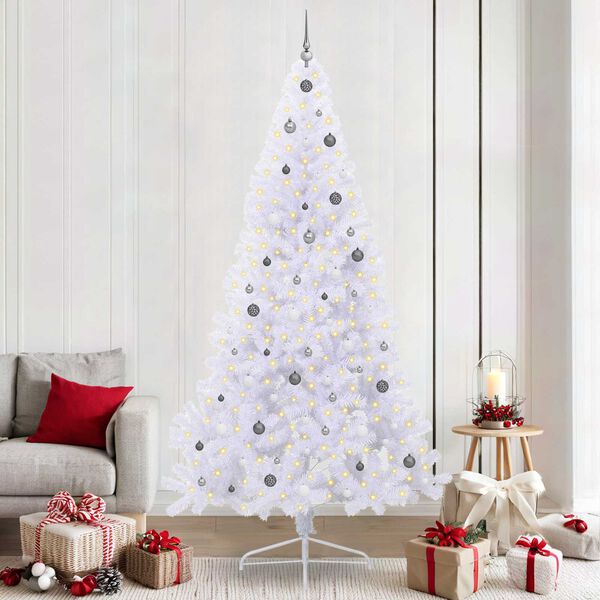vidaXL Artificial Christmas Tree with Stand White 240 cm PVC and Steel