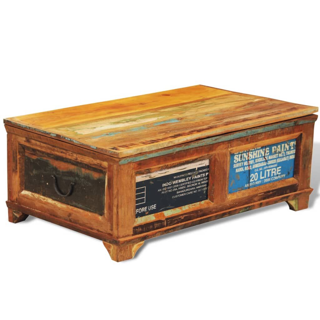 Reclaimed wood storage on sale coffee table