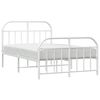 vidaXL Metal Bed Frame without Mattress with Footboard White 120x200cm