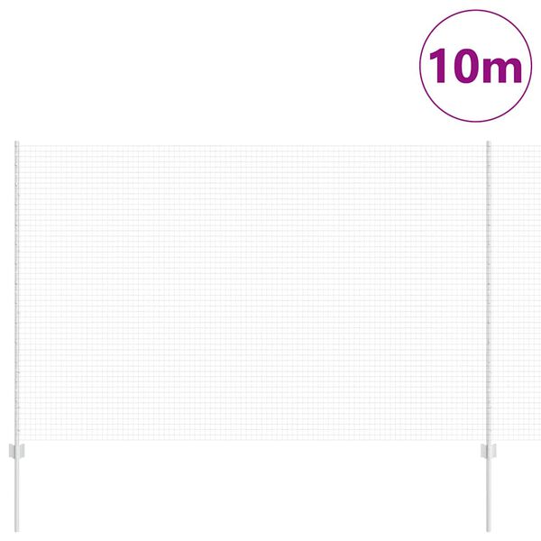 vidaXL Fence with Post Silver 1.6 x 10 m Steel