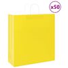 vidaXL Paper Bags 50 pcs with Handles Yellow 45x17x48 cm