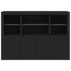 vidaXL Sideboards with LED Lights 3 pcs Black Engineered Wood