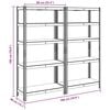 vidaXL 5-Layer Storage Shelves 2 pcs Blue Steel&Engineered Wood