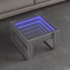 vidaXL Coffee Table with Infinity LED Grey Sonoma 50x53x30 cm