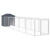 vidaXL Dog House with Roof Anthracite 117x609x123 cm Galvanised Steel