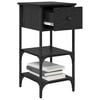 vidaXL Bedside Cabinet Black Oak 33.5 x 36 x 70 cm Engineered Wood