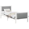 vidaXL Bed frame White and light grey 80 x 200 cm Solid pine wood
