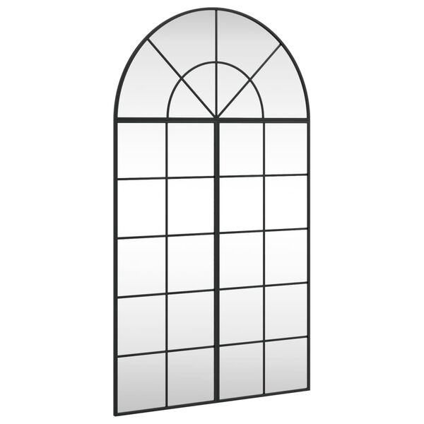 vidaXL Wall Mirror Black 80x140 cm Arch Iron