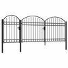 vidaXL Garden Fence Gate with Arched Top Steel 2.25x4 m Black