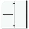 vidaXL Folding Shower Enclosure 2 Panels ESG 120x140 cm Black