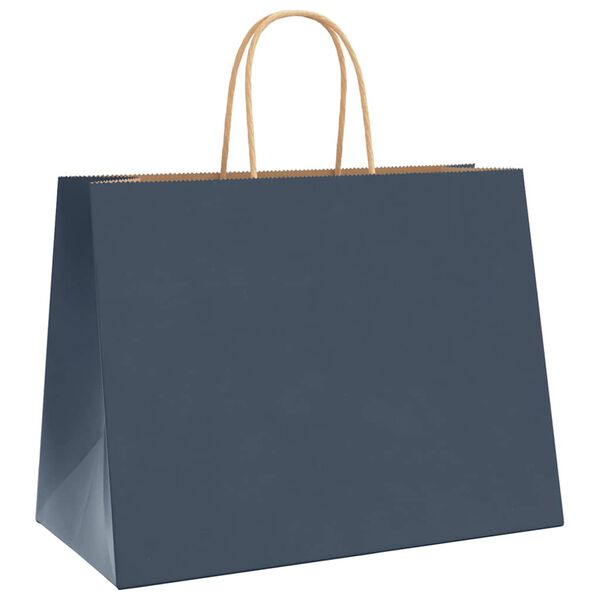 vidaXL Paper Bags 50 pcs with Handles Blue 32x17x25 cm