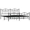 vidaXL Metal Bed Frame without Mattress with Footboard Black 200x200cm