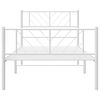vidaXL Metal Bed Frame without Mattress with Footboard White 100x200cm