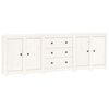 vidaXL Sideboard White 230x35x80 cm Solid Wood Pine