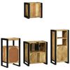 vidaXL Bathroom Furniture Set 4 pcs Brown and Black Solid Mango Wood