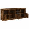 vidaXL Sideboard with LED Lights Smoked Oak 164x37x67 cm